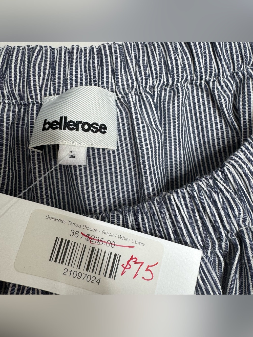 NWT Bellerose Taissa Cotton Balloon Sleeve Boho Coastal Blouse Size 36‎ US 6 S/M - Picture 8 of 12